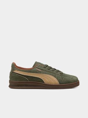 Puma Men's Indoor R-Suede Olive/Coffee Sneaker