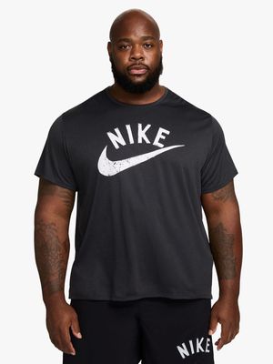 Mens Nike Miler Swoosh Black Top