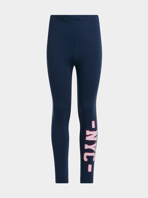 Jet Younger Girls Navy New York Leggings