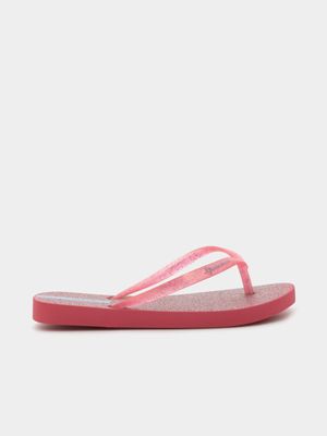 Kid's Ipanema Pink Glitter Flip Flops