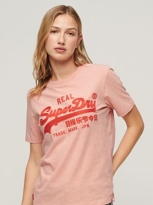 Women's Superdry Peach Embroidered Vl Relaxed T Shirt