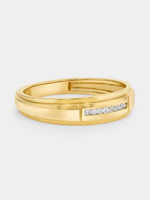 Yellow Gold Lab Grown Diamond Channel Wedding Band