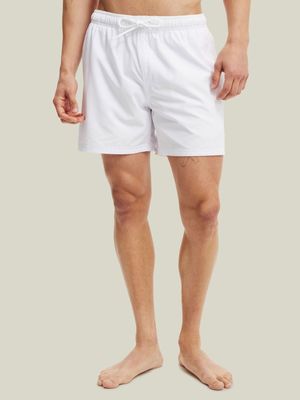 Men's Cotton On White Stretch Swim Shorts