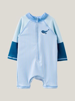 Cotton On Baby Blue Cameron Long Sleeve Swimsuit