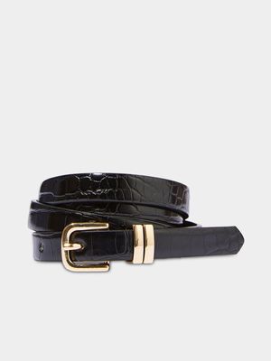 Women's Cotton On Black Stacey Slim Belt