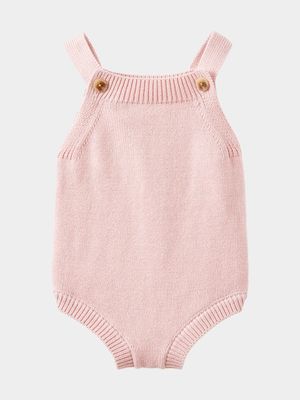 Cotton On Baby Pink Organic Knit Bubbbysuit