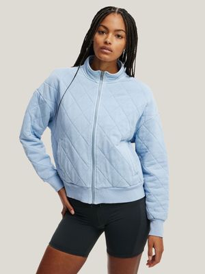 Women's Cotton On Blue Active Quilted Zip Through Tracktop