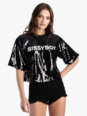 Women's Sissy Boy Black Fashion Sequin Top