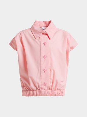 Jet Younger Girls Pink Elasticated Shirt