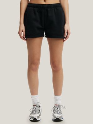 Women's Cotton On Black Plush Essential Gym Shorts