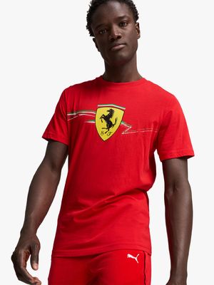 Puma Men's Ferrari Race Big Shield Red T-shirt