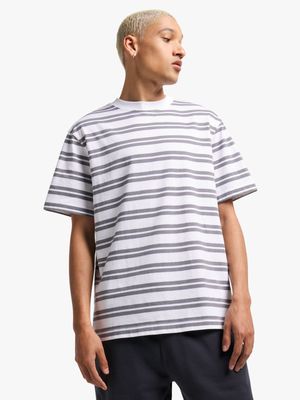 Redbat Classics Men's Grey Striped Relaxed T-Shirt