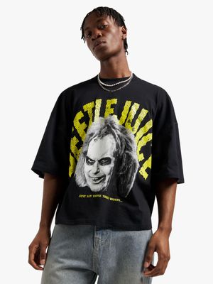 Men's Black Beetlejuice Graphic Top