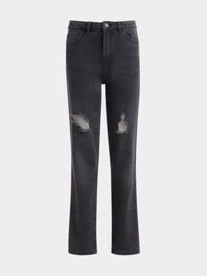 Jet Younger Boys Grey Ripped Jeans