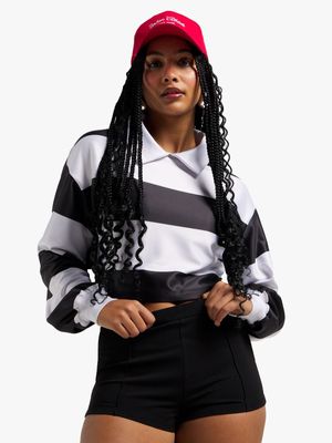 Women's Striped Fleece Rugby Jersey