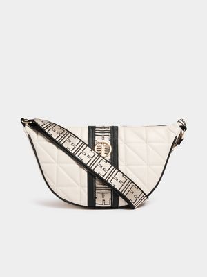 Webbing Strap Quilted Crossbody Bag