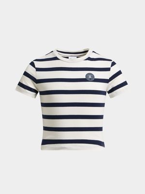 Girls Stripe Fitted Tee