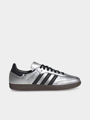 adidas Originals Women's Samba OG Silver/Black/Gum Sneaker