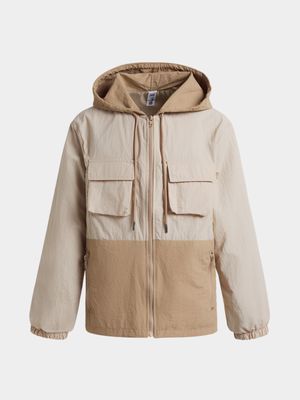 Jet Older Boys Cream/Stone Windbreaker