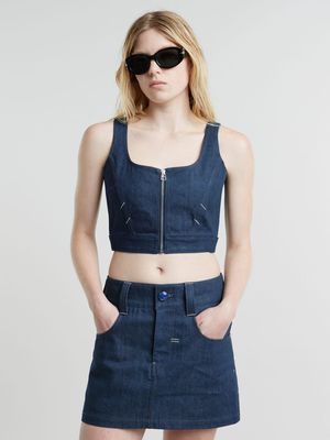 G-Star Women's Origins Denim Blue Corset Top