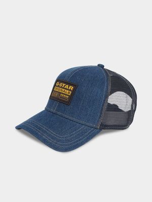 G-Star Men's Denim Embro Baseball Trucker Blue Cap