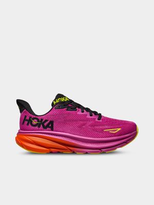 Women's hoka Clifton 9 Fuchsia/Black Running Shoes