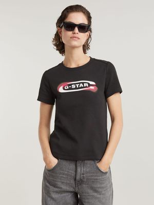 G-Star Women's Old Skool Logo Dark Black Top