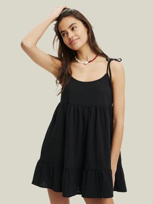 Women's Cotton On Black Sunny Babydoll Mini Dress