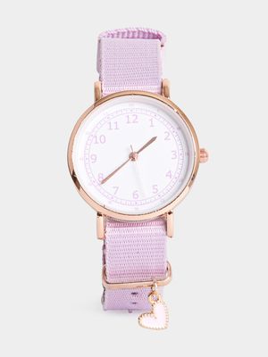 Girl's Purple Analogue Watch