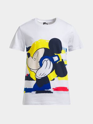 Jet Younger Boys White Mickey Headphone T-Shirt