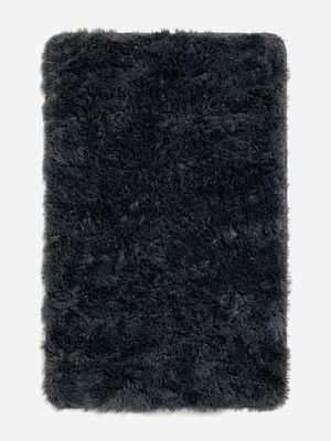 Jet Home Charcoal Plush Shaggy Rug 70x110