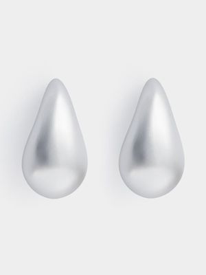 Women's Silver Oversized Teardrop Earring