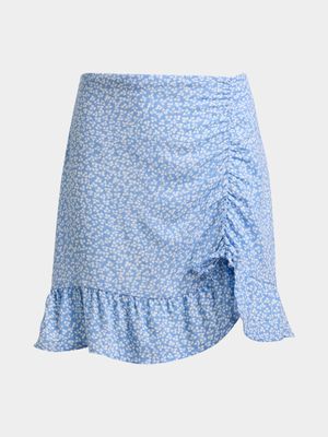 Jet Younger Girls Blue Floral Skirt