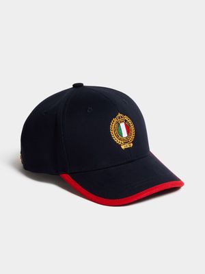 Fabiani Men's Navy/Red Tipped Crest Cap