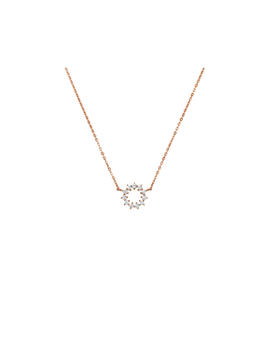 Rose Gold Cubic Zirconia Circle of Life Pendant on chain