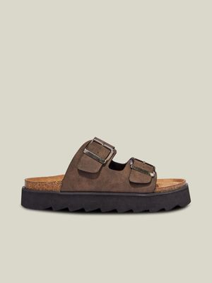 Women's Cotton On Brown Rex Flatform Buckle Slides