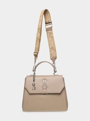 Women's Steve Madden Beige Bzaya Top Handle Handbag