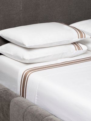 Guest House Finest Italian Flat Sheet Set White/Natural