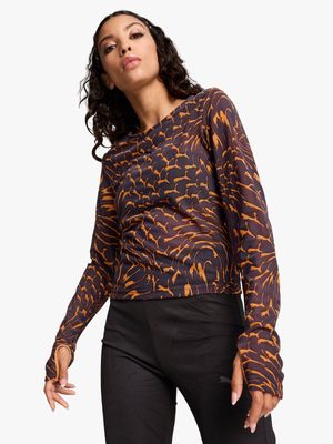 Puma Women's Dare To Mesh Long Sleeve Multicolour T-shirt