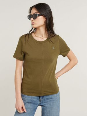 G-Star Women's Front Seam Antic Green Top