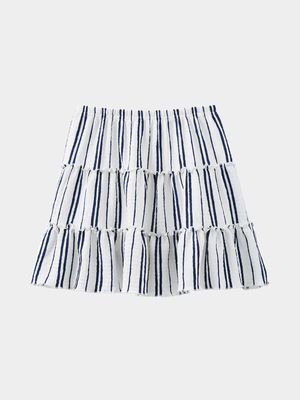 Cotton On Kids Girl Navy Hallie Tiered Skirt