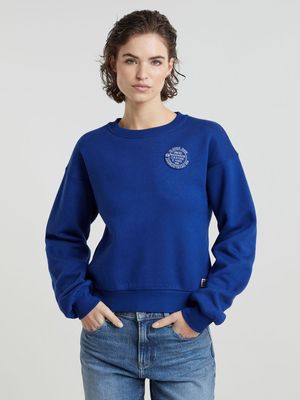 G-Star Women's Circle Graphic Loose Blue Sweater