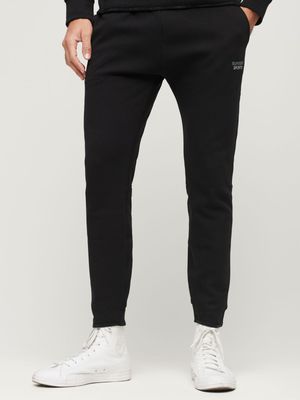 Men's Superdry Black Sport Tech Tapered Joggers