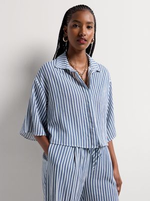 Linen-like Covered Button Shirt