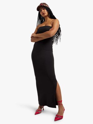 Women's Black Bandeau Maxi Dress