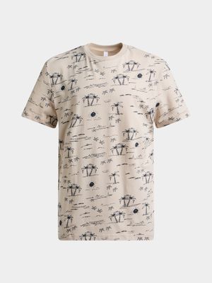 Older Boy's Natural Palm Print T-Shirt