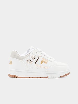 Junior Pre-School Fila Parker White/Gold Sneakers