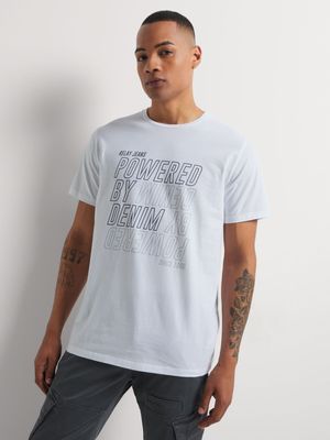 Men's Relay Jeans Outline Mirror White Graphic T-Shirt