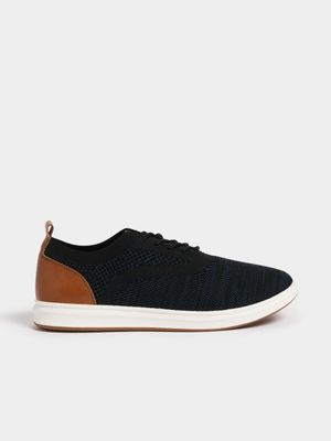 Jet Men's Navy Knit Casual Sneakers