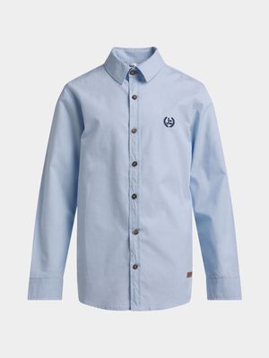 Jet Younger Boys Light Blue Crown Embroidery Shirt